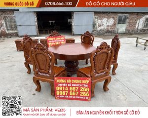 Bàn Ăn Nguyên Khối 6 ghế Louis Hoa Hồng