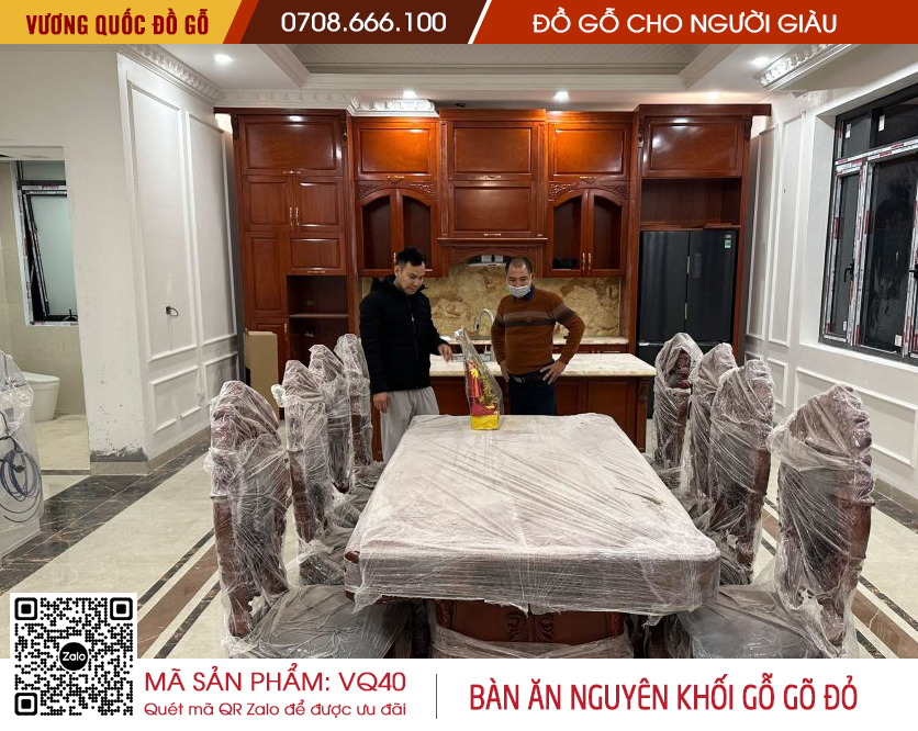 Bàn ăn nguyên khối tại xưởng gỗ Chung Hiệp