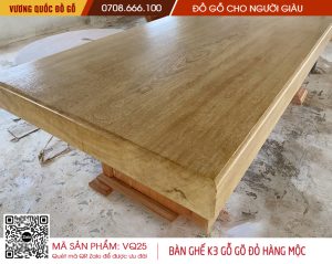 Bộ bàn ghế K3 gõ đỏ hàng mộc. Vương Quốc Đồ Gỗ