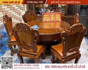 Bàn Ăn Nguyên Khối Gỗ Gõ Đỏ