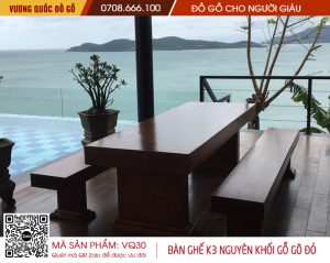 Bộ bàn ghế K3 nguyên tấm trả khách Nha Trang. Vương Quốc Đồ Gỗ